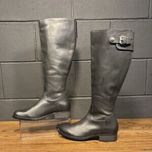 Steve Madden Edie Black Leather Knee High Riding Boots Women’s 8.5